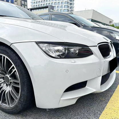2 x Gloss Black Headlight Eyelid Trims for BMW E90 E92 E93 M3 (2007-2013)