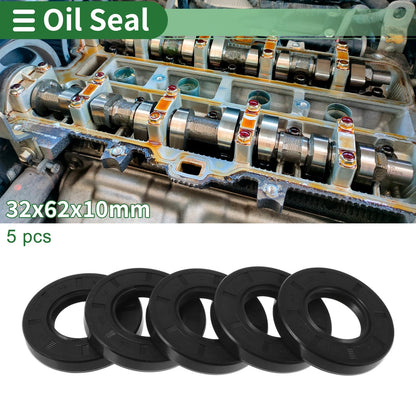 Oil Seal 32x62x10mm NBR Black 5 Pcs