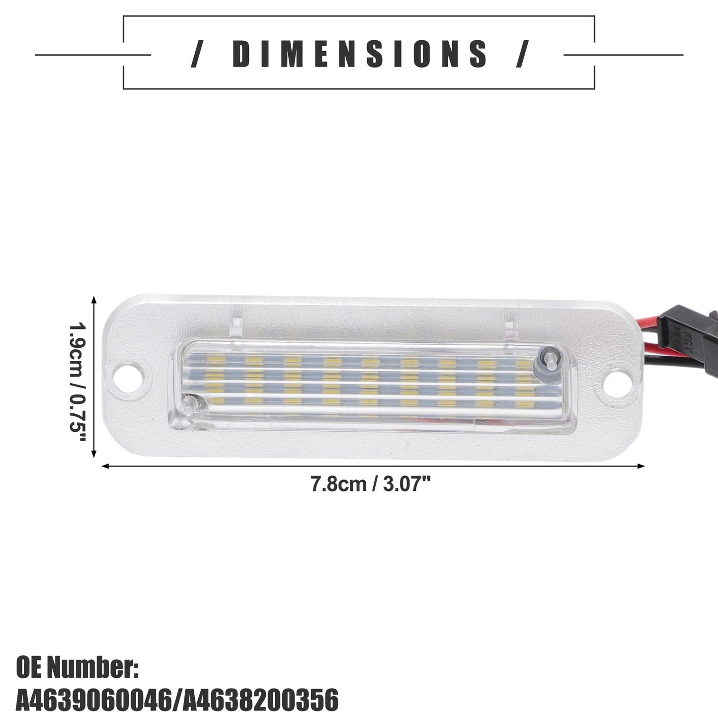 2 x LED License Plate Lights for Mercedes-Benz G500 (2013-2021)