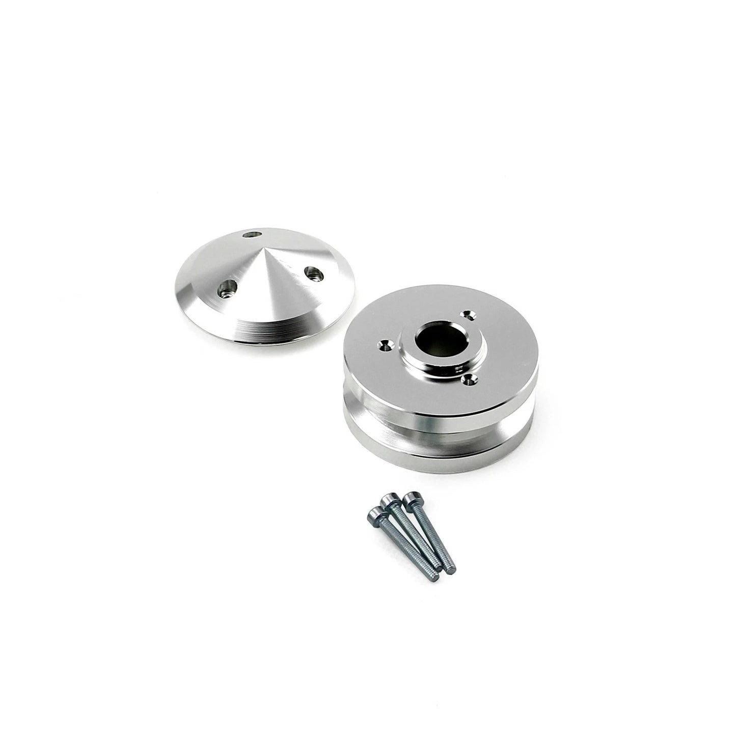 Single V Groove Silver Billet Alternator Pulley for Chevy Ford