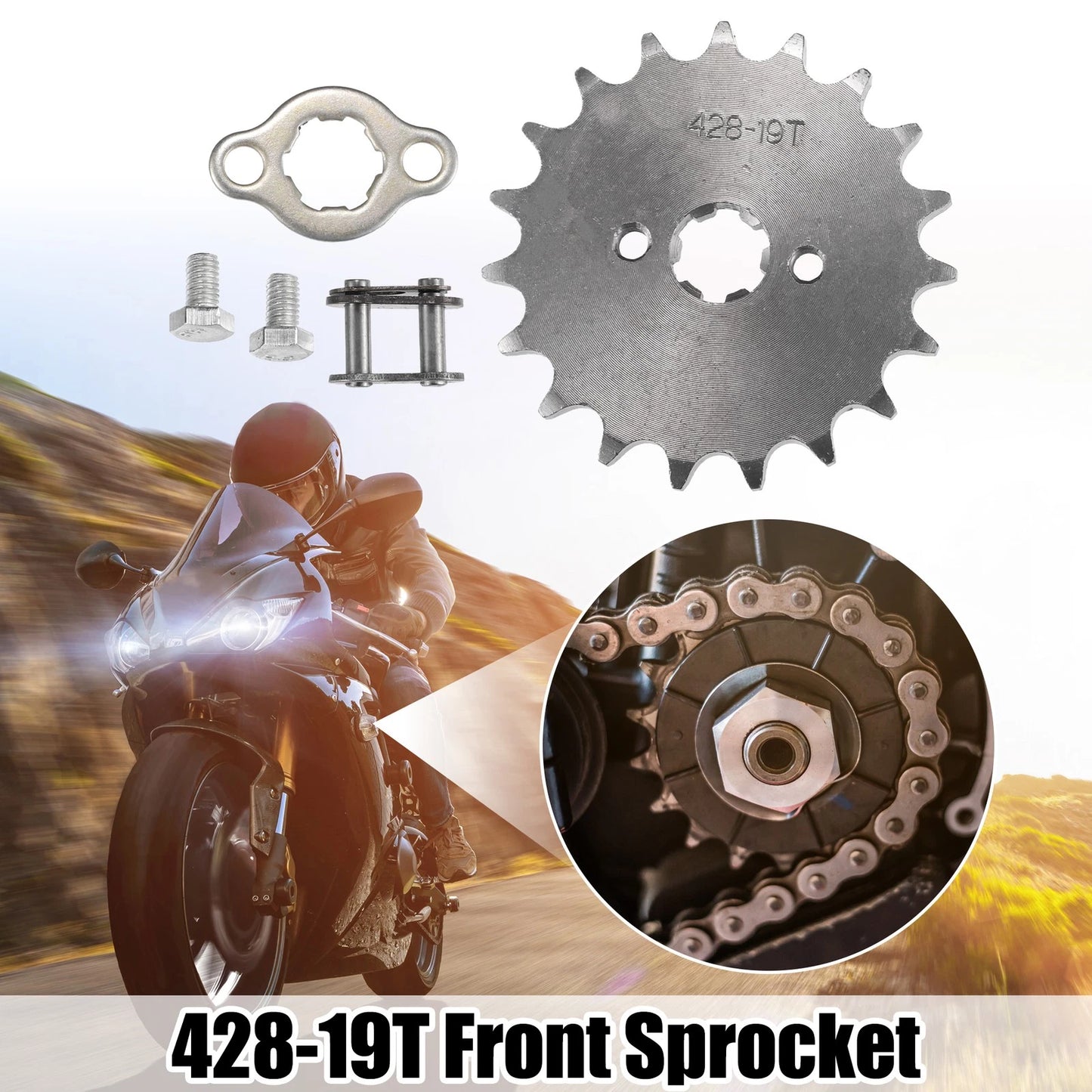19T 17mm Motorcycle Front Engine Sprocket for Dirt Bike Mini Bike