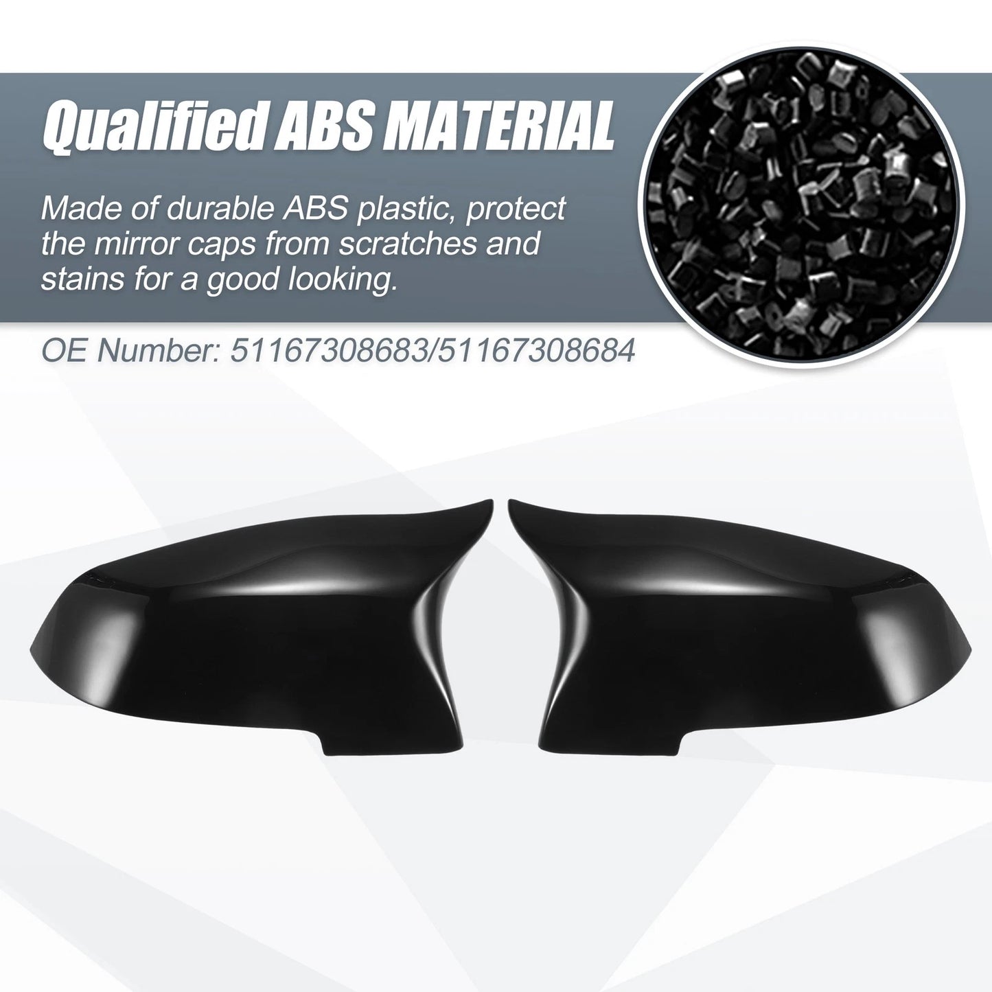 Rearview Mirror Cover Cap Gloss Black for BMW F10 F18 550i 650i 740Li