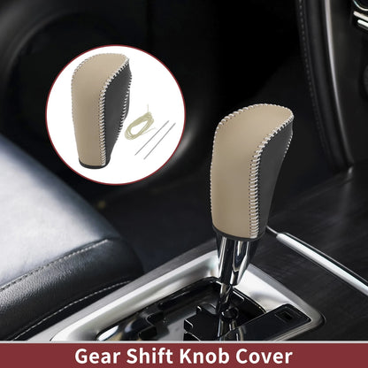 Beige Faux Leather Gear Shift Knob Cover for Ford Fiesta (2011-2019)