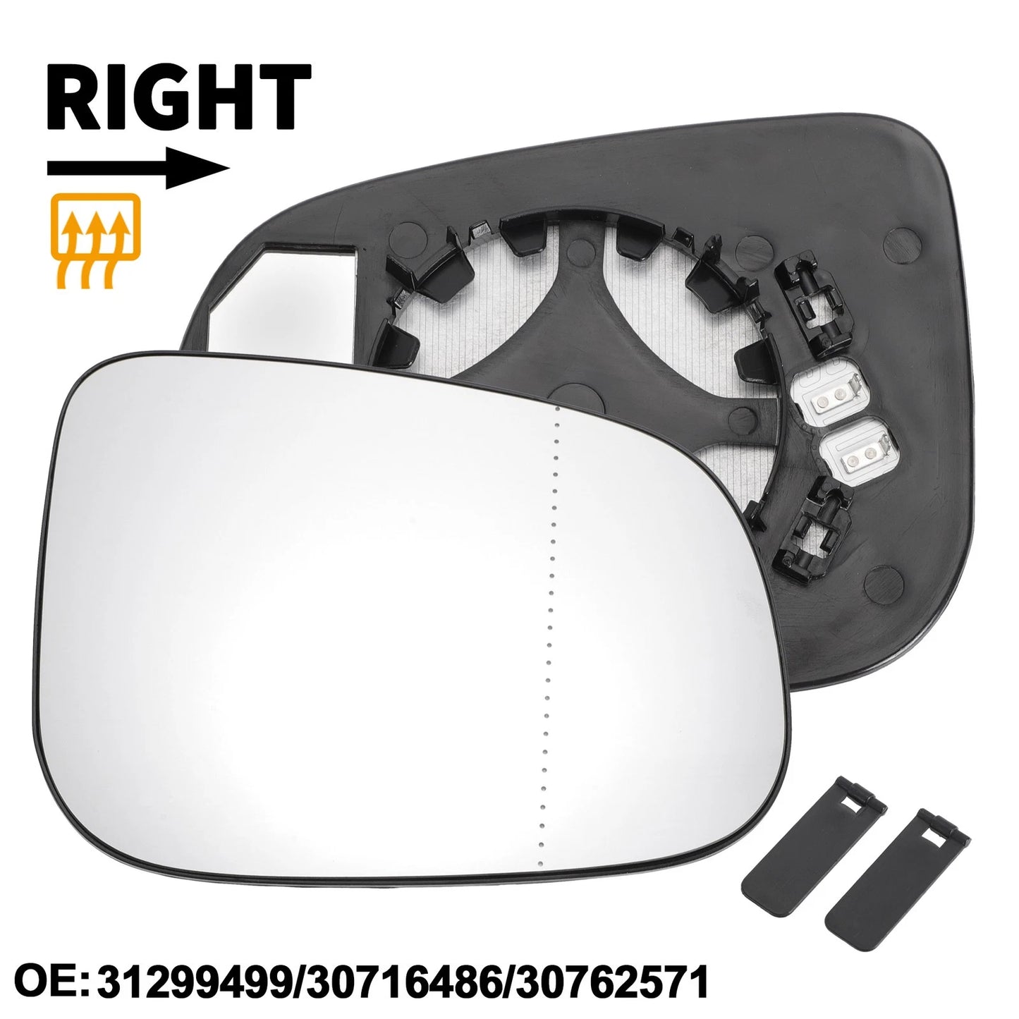Heated Passenger Side Mirror Glass for Volvo S80 (2012-2016)