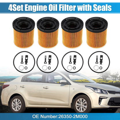 Engine Oil Filter 26350-2M000 for Kia K5, Rio (2020-2022) - 4 Set