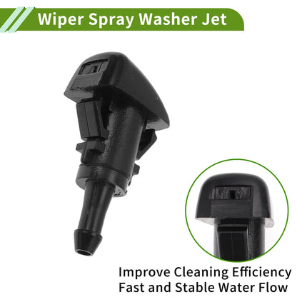 Windshield Washer Nozzle 2 x for Jeep Compass (2011-2017) Black