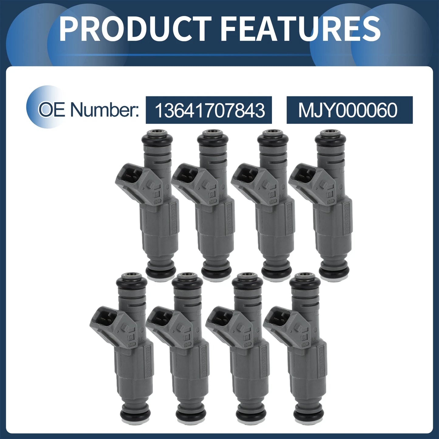 Fuel Injector 4.4L 8 Pcs for BMW 540i Base (1999 - 2003)