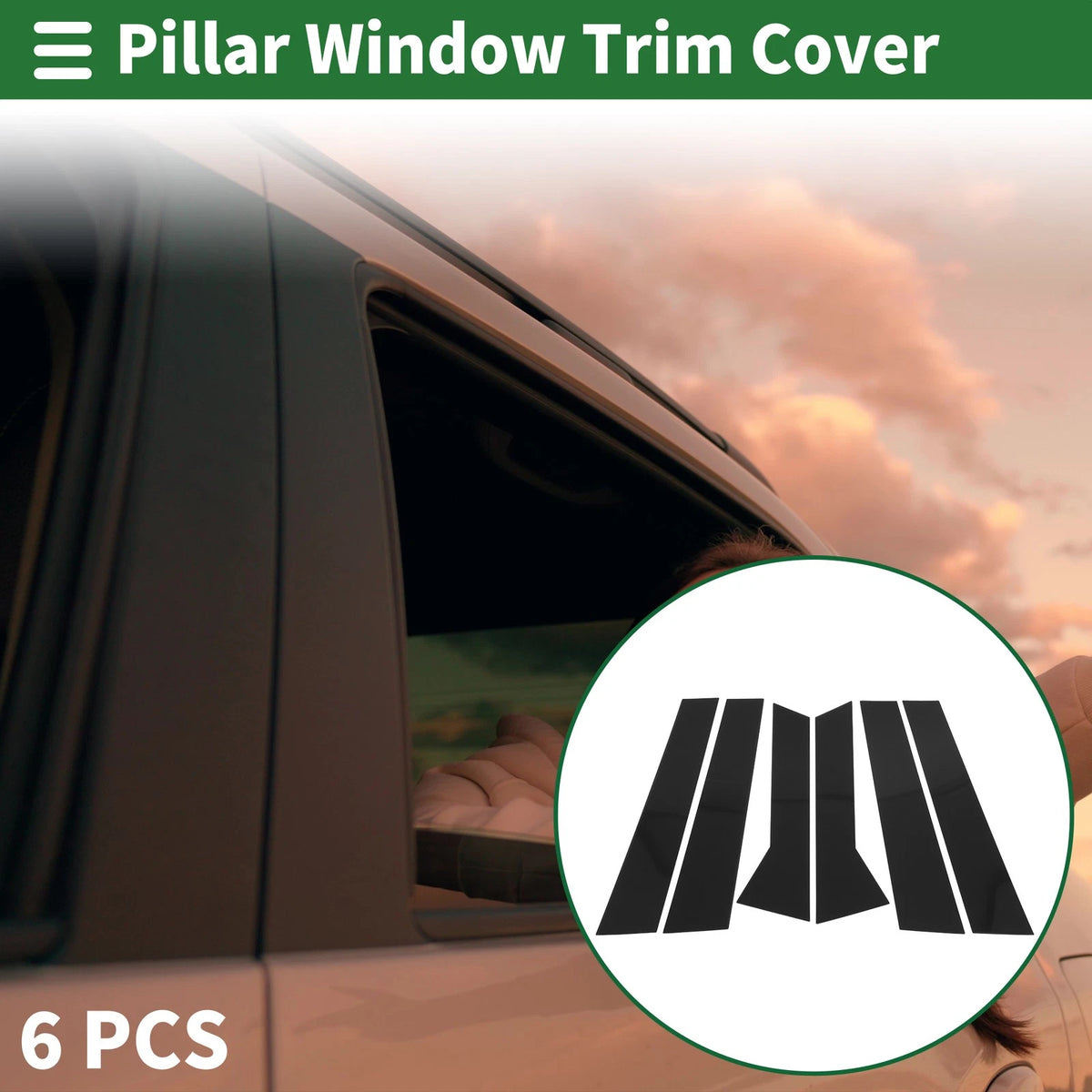 6 Pcs Black Door Pillar Window Trim for BMW X1 (2023-2024)