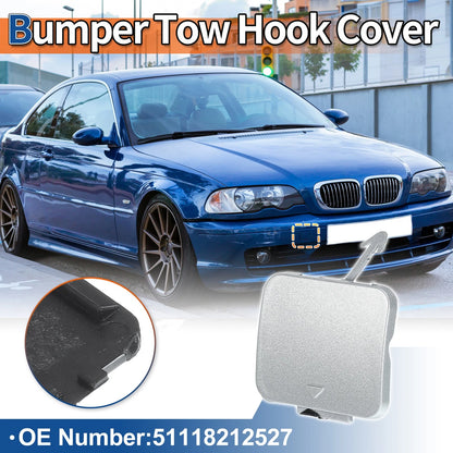 Tow Hook Cover for BMW 525i 528i Silver Tone