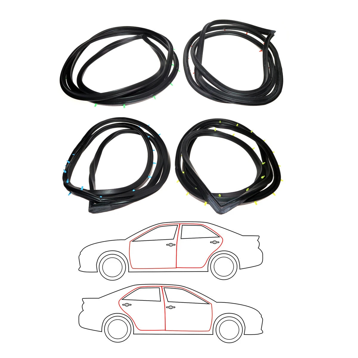 Door Weatherstrip Set for Toyota Corona Mark II Sedan RX10-RX13 1968-1976