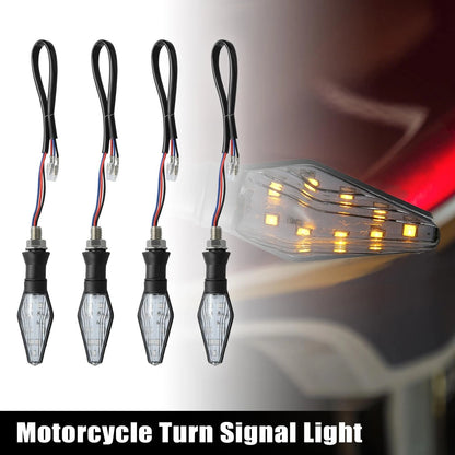 4pcs / Motorcycle Turn Signal Lights Blue Amber LED 12V Transparent Shell for Motorcycle