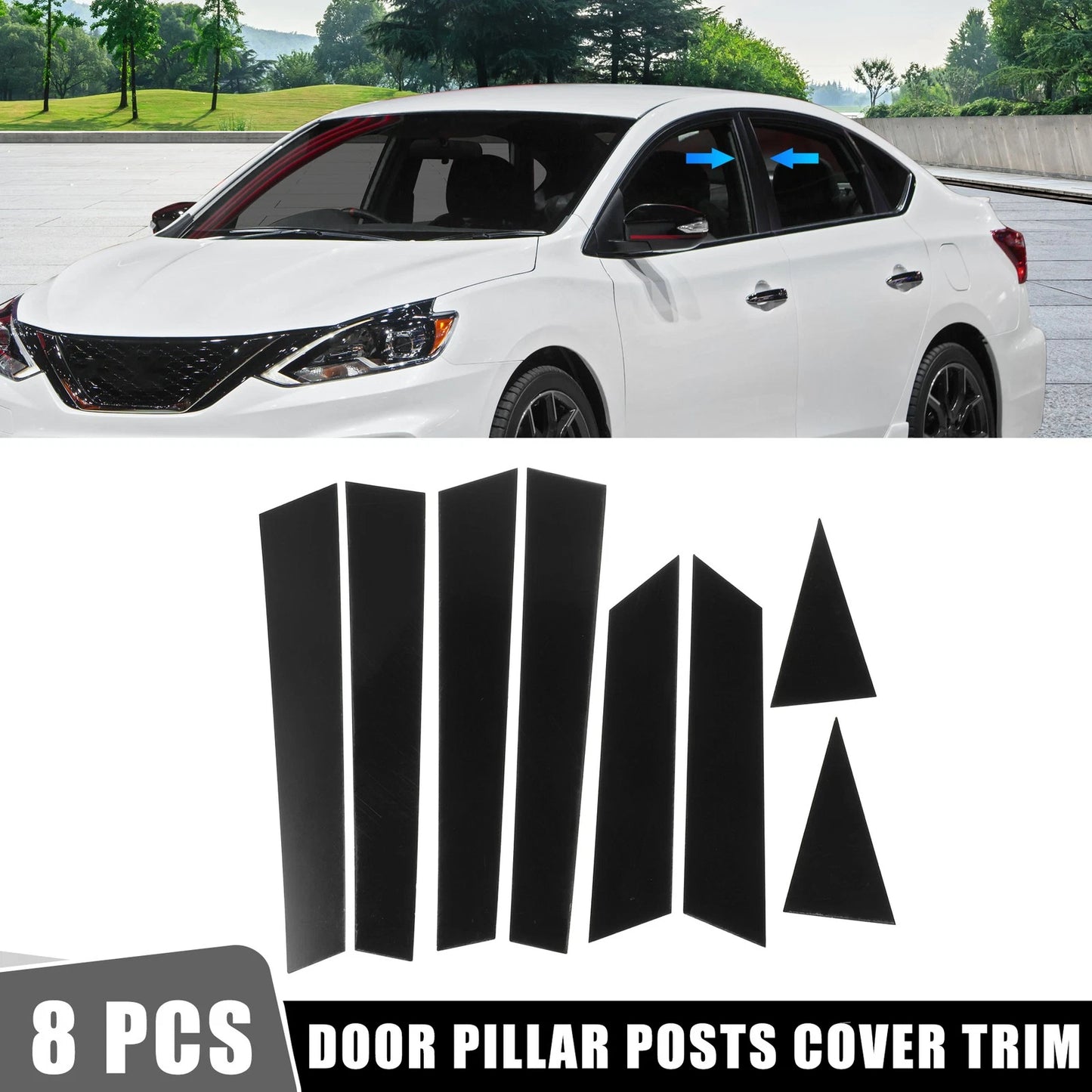 8 Pcs Car Door Cover Trim Pillar Stickers for Nissan Altima (2013-2018)