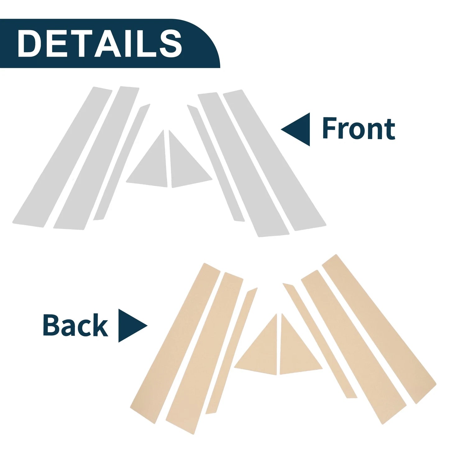 8 Pcs Chrome Silver Door Pillar Trim for Toyota Prius (2010-2015)