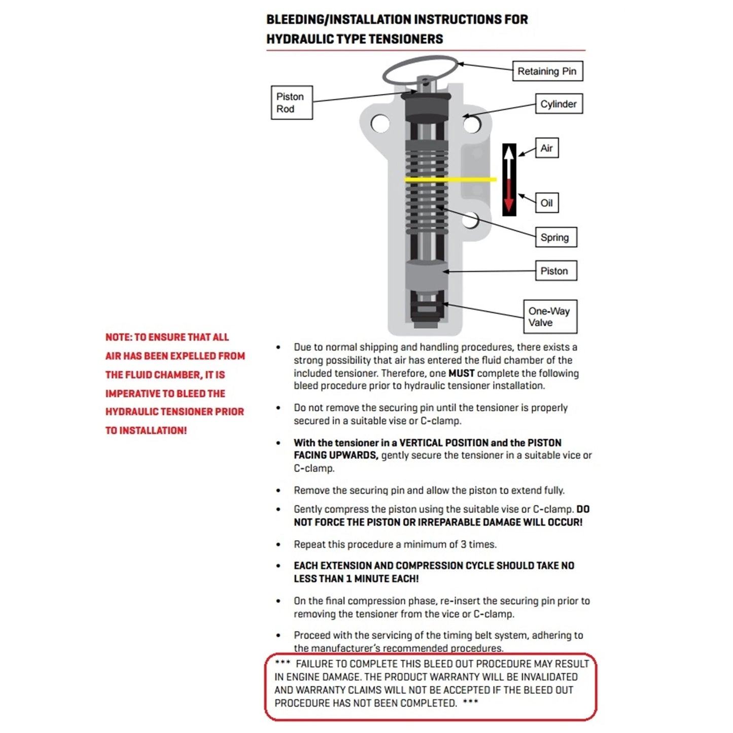 Hydraulic Auto Tensioner for Toyota 1KD-FTV 2KD 05~12 Hilux KUN16 KUN25 KUN26