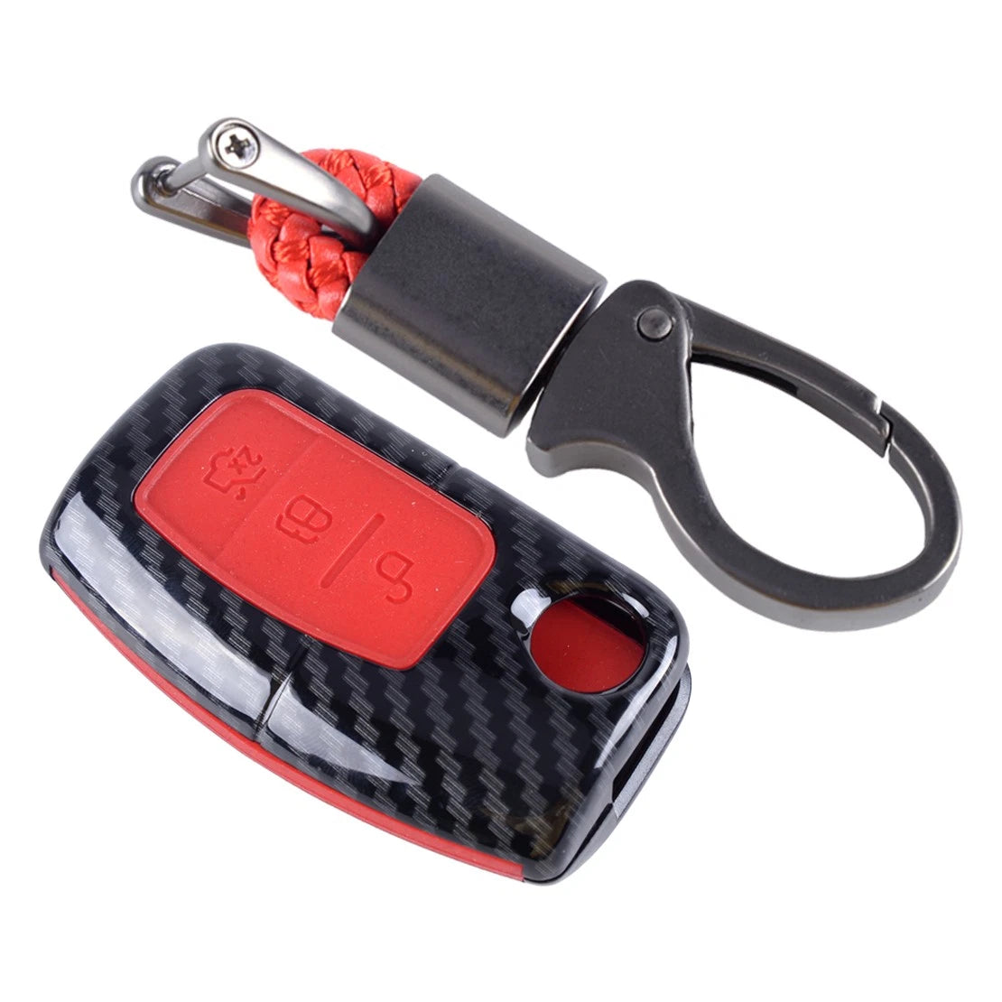 Carbon Fibre Style Key Shell Cover for Ford Focus Mondeo (2000-2023)