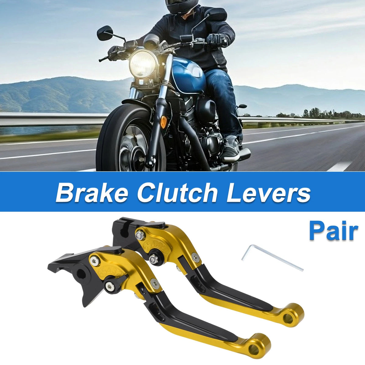 Adjustable Short Long Brake Clutch Levers for Yamaha YZF R1 Gold Tone Black