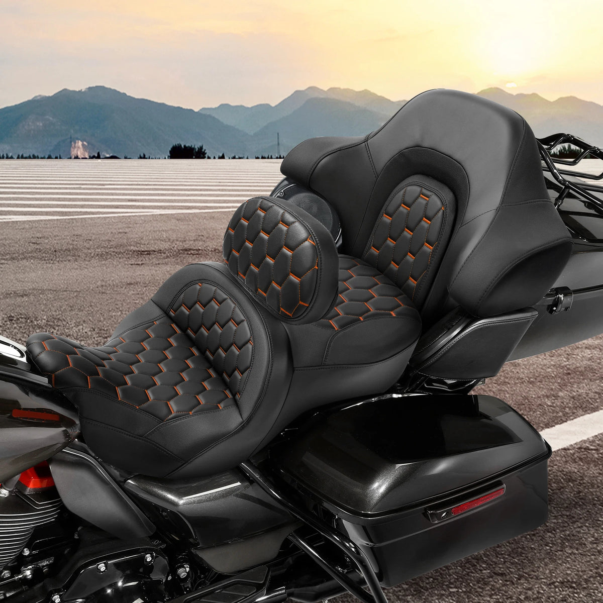 Rider Driver Passenger Seat & Backrest for Harley Electra Street Glide (14-23)