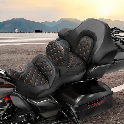 Rider Driver Passenger Seat & Backrest for Harley Electra Street Glide (14-23)