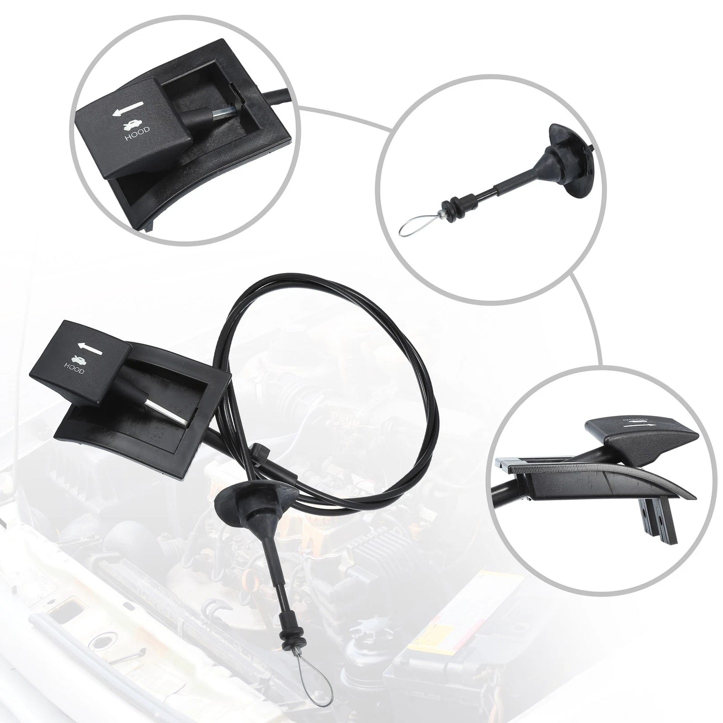 Front Hood Latch Release Cable for Ford F-150 (1987-1991)