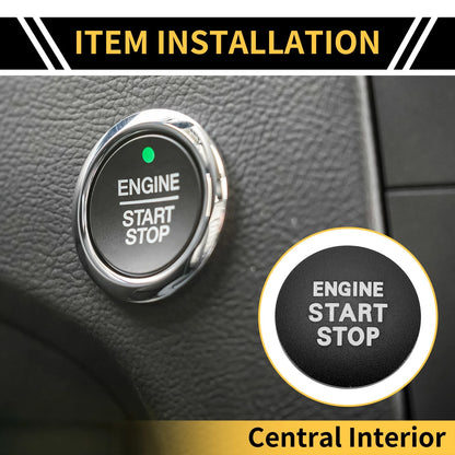 Engine Start Stop Button Switch Knob Cover Black for Toyota Tacoma (2016–2023)