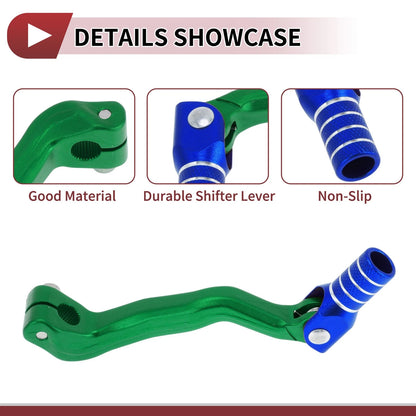 Folding Motorcycle Gear Shifter Lever for Bosuer M4 Green Blue Silver Tone