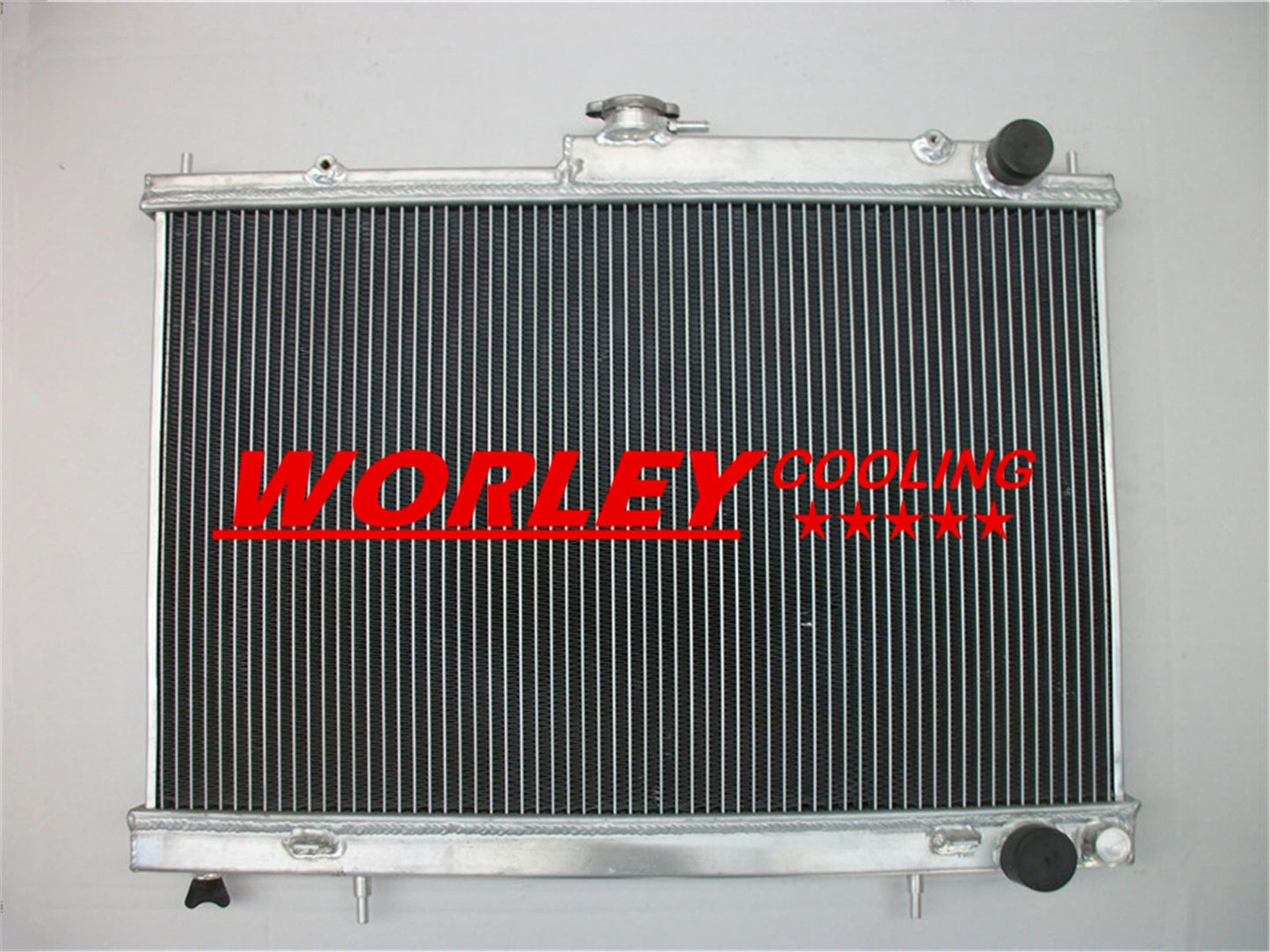 42MM Aluminum Radiator + Fan Shroud + 2 Fans for Nissan Skyline R33 R34 (1995-2002)