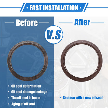 Engine Crankshaft Oil Seals for Toyota Sienna (1998-2015) Rubber