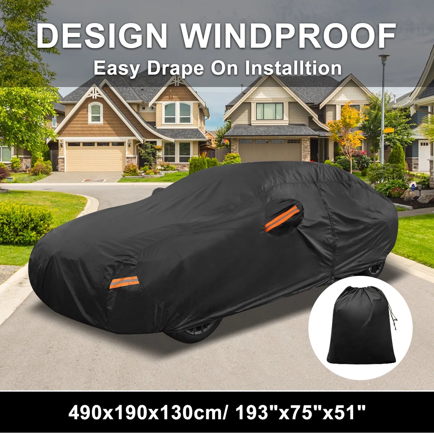 Waterproof Aluminum Film Cotton Car Cover for BMW 3 Series