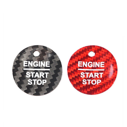 Red Carbon Fiber Engine Start Button Cap for Ford F150, Explorer (2016-2018)