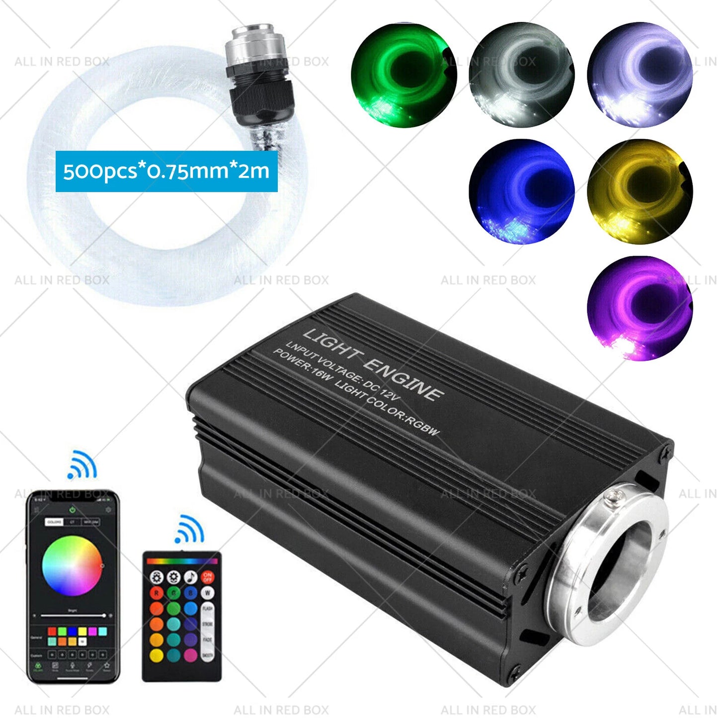 500PCS LED Fiber Optic Starlight Kit for Car Home Ceiling Light w/Remote