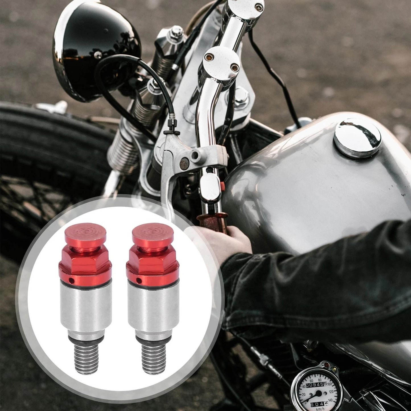 2 x M5x0.8 Motorcycle Screw Fork Air Bleeder Valve for Honda Yamaha Red