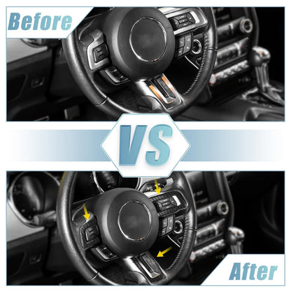 3 x Carbon Fiber Steering Wheel Sticker Trim for Ford Mustang (2015-2020)