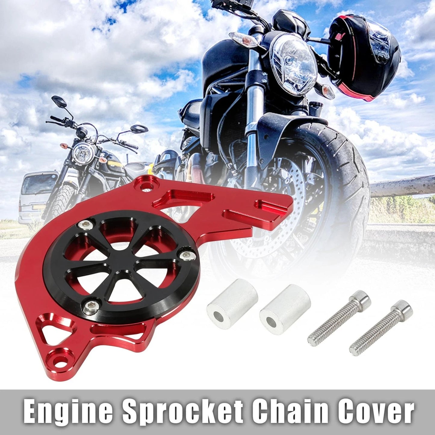Red Motorbike Front Chain Guard Sprocket Cover for Honda MSX125 (2013-2017)