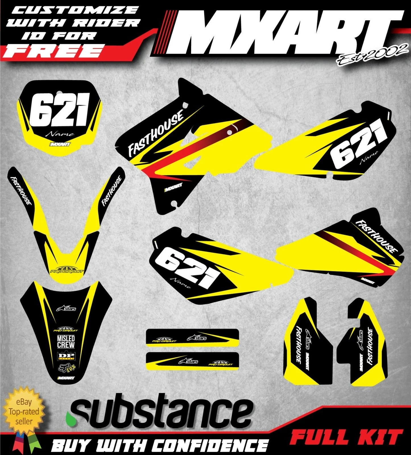 Custom Graphics Full Kit for Suzuki RM 85 (2000-2016) MAX Style Stickers