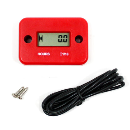Inductive Waterproof Hour Meter for ATV Motorcycle Dirt Bike Gas Engine RED