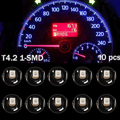 10 x T4 T4.2 Neo Wedge Blue LED Bulbs for Car Instrument Cluster Panel