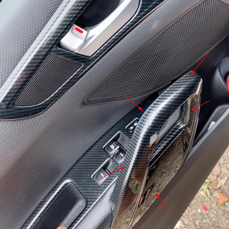 Carbon Fiber Interior Door Armrest Trim Covers for Hyundai Veloster
