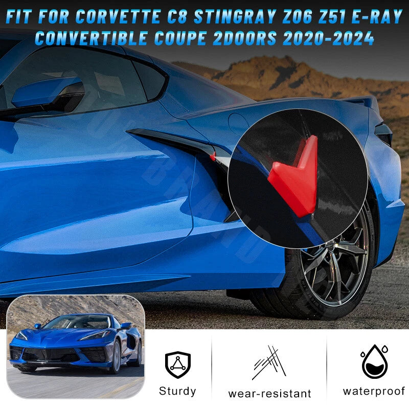 Door Edge Guards Corner Protector Cover Red for Chevrolet Corvette (2020-2024)