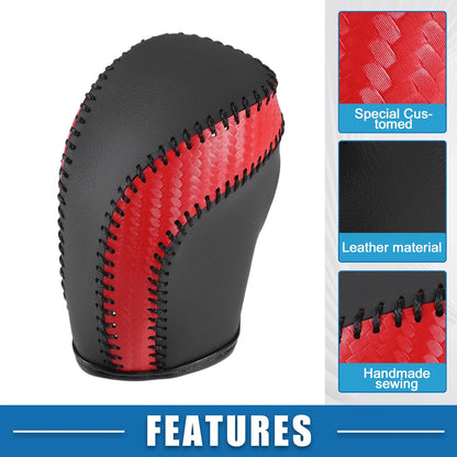 Auto Gear Shifting Knob Cover for Toyota Camry (2018-2023) Red Black Stitches