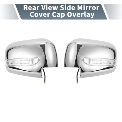 Chrome Plated Rearview Mirror Cover Overlay with LED Light for Mitsubishi