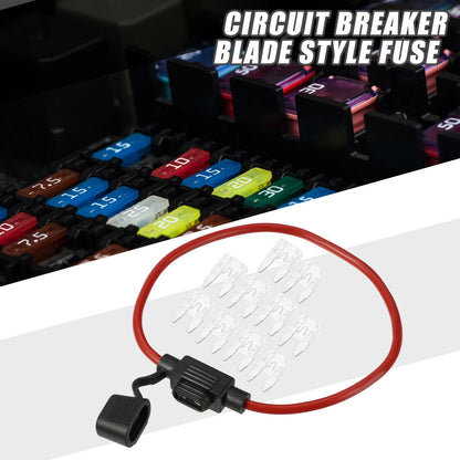 25A Mini Blade Style Fuse & 12 AWG Fuse Holder for Car