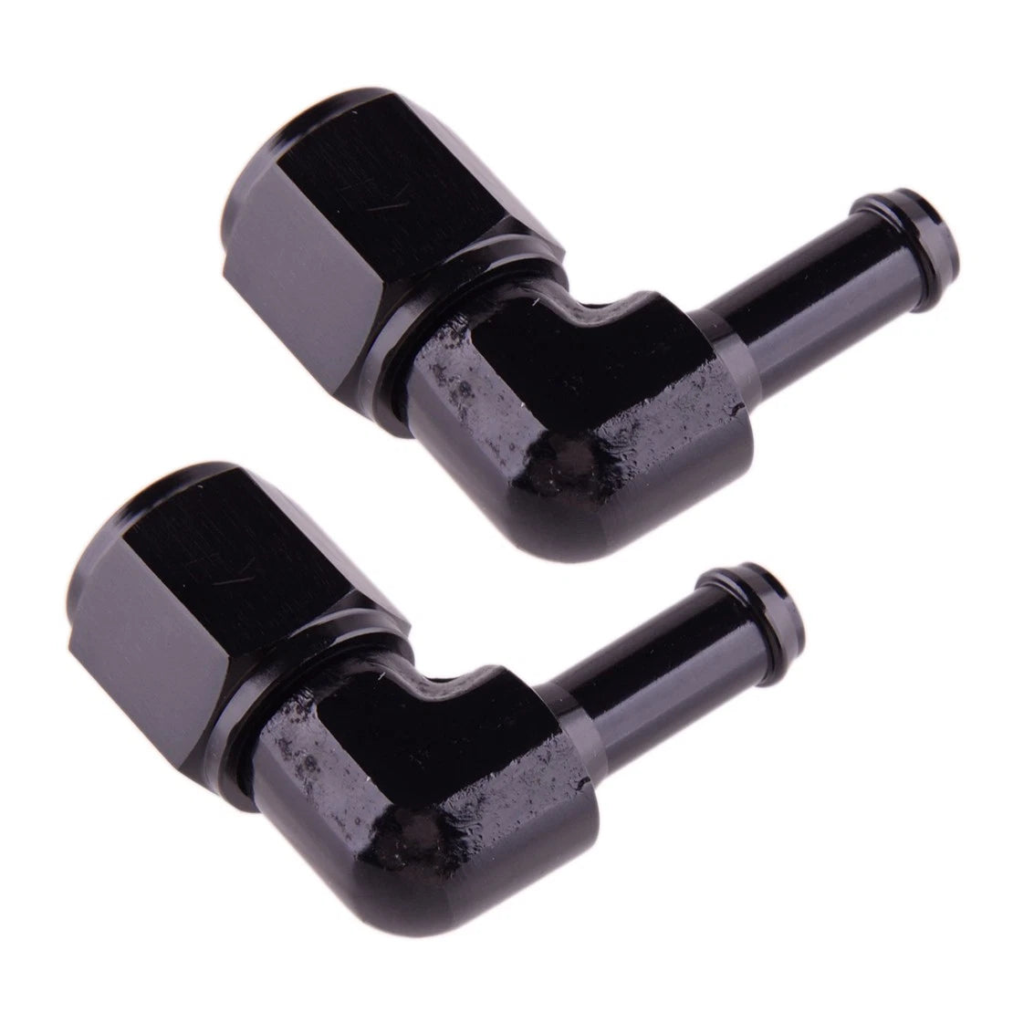 Hot 2 x 6AN Female to 3/8 & 5/16 Barb Fitting Adapter 90 Degree for Universal