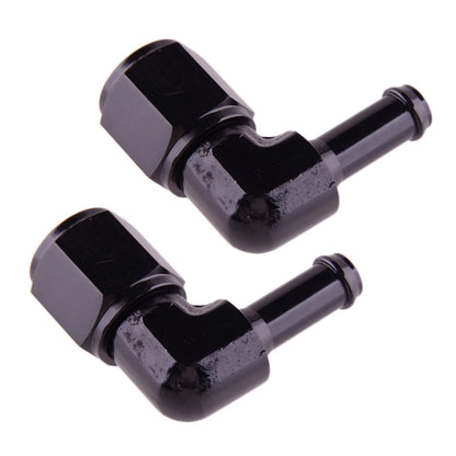 Hot 2 x 6AN Female to 3/8 & 5/16 Barb Fitting Adapter 90 Degree for Universal