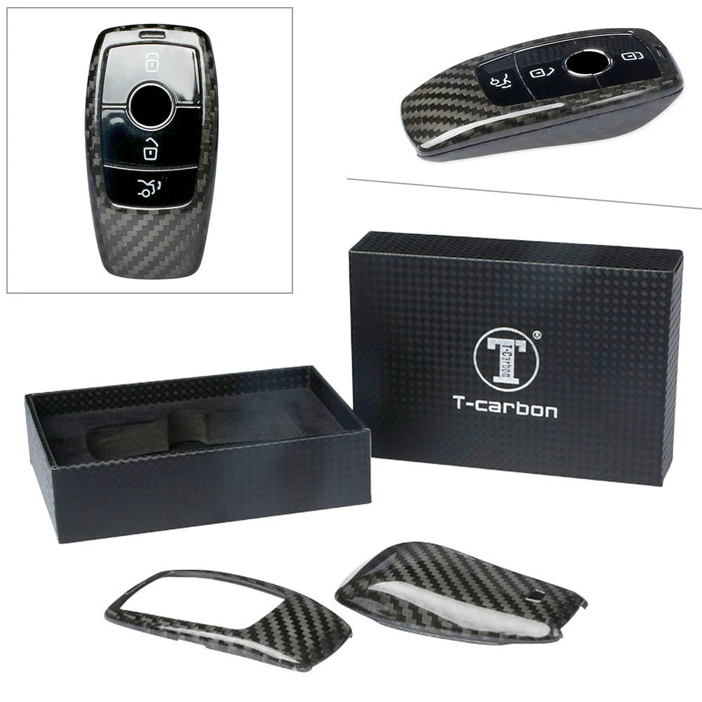 Black Car Remote Key Case Shell Cover for Mercedes Benz E-Class W213 (2017-2018)