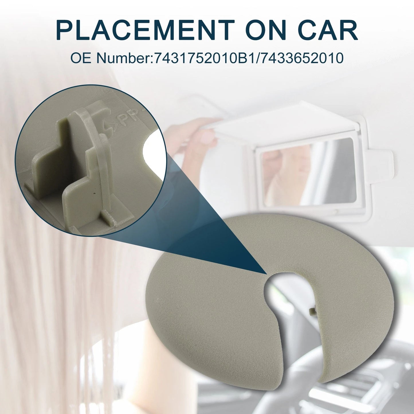 Makeup Mirror Cover for Scion - Grey (Fits Various Models)