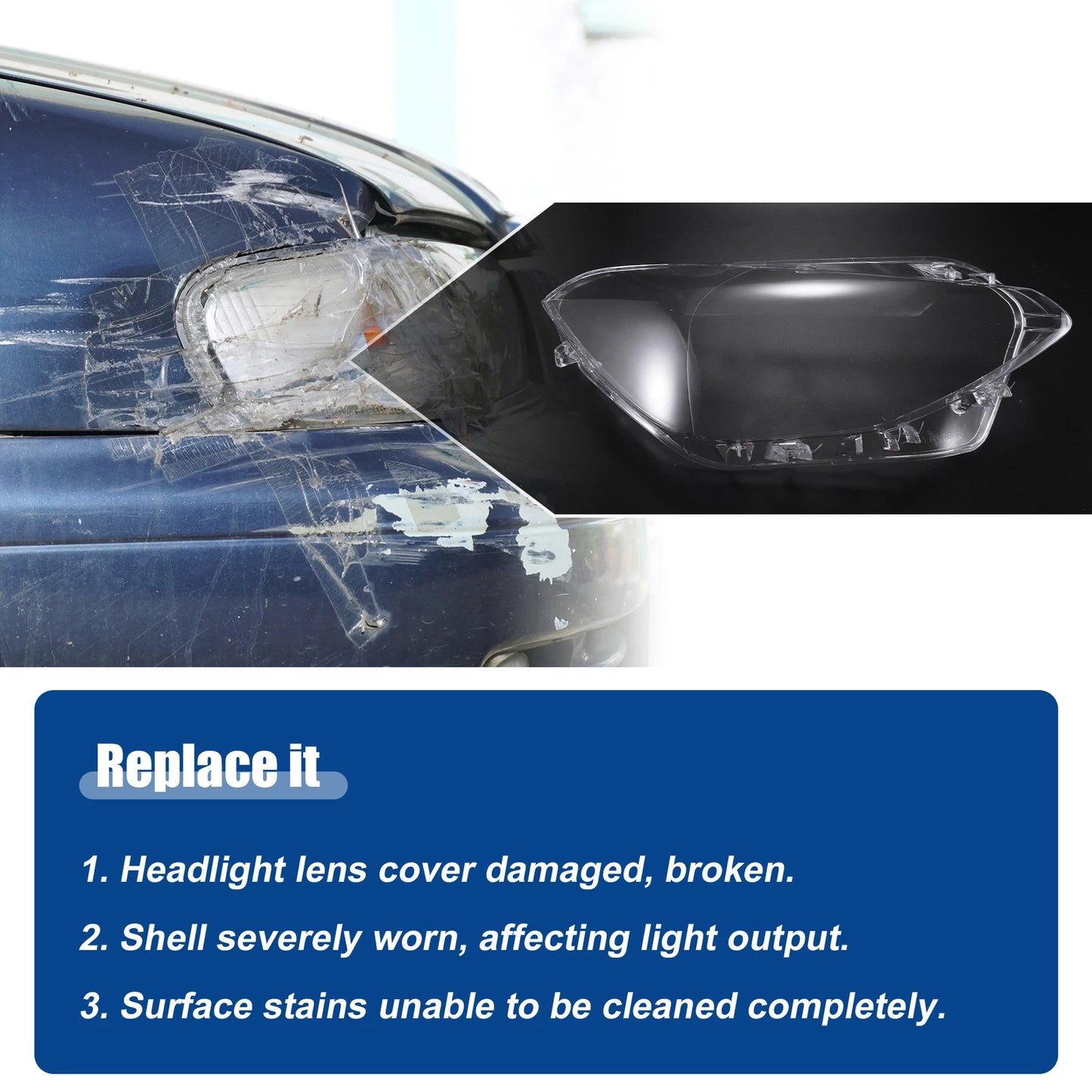 Clear Lens Shell Covers for BMW F20 (2012-2014) - 1 Pair Headlight Replacement