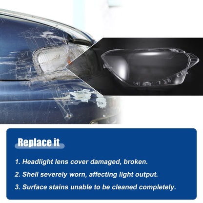 Clear Lens Shell Covers for BMW F20 (2012-2014) - 1 Pair Headlight Replacement
