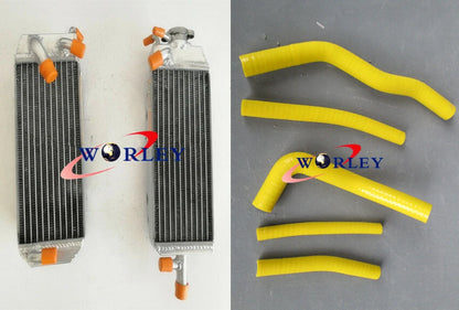Aluminum Radiator + Red Silicone Hose for Suzuki RM125 (1996-1997)