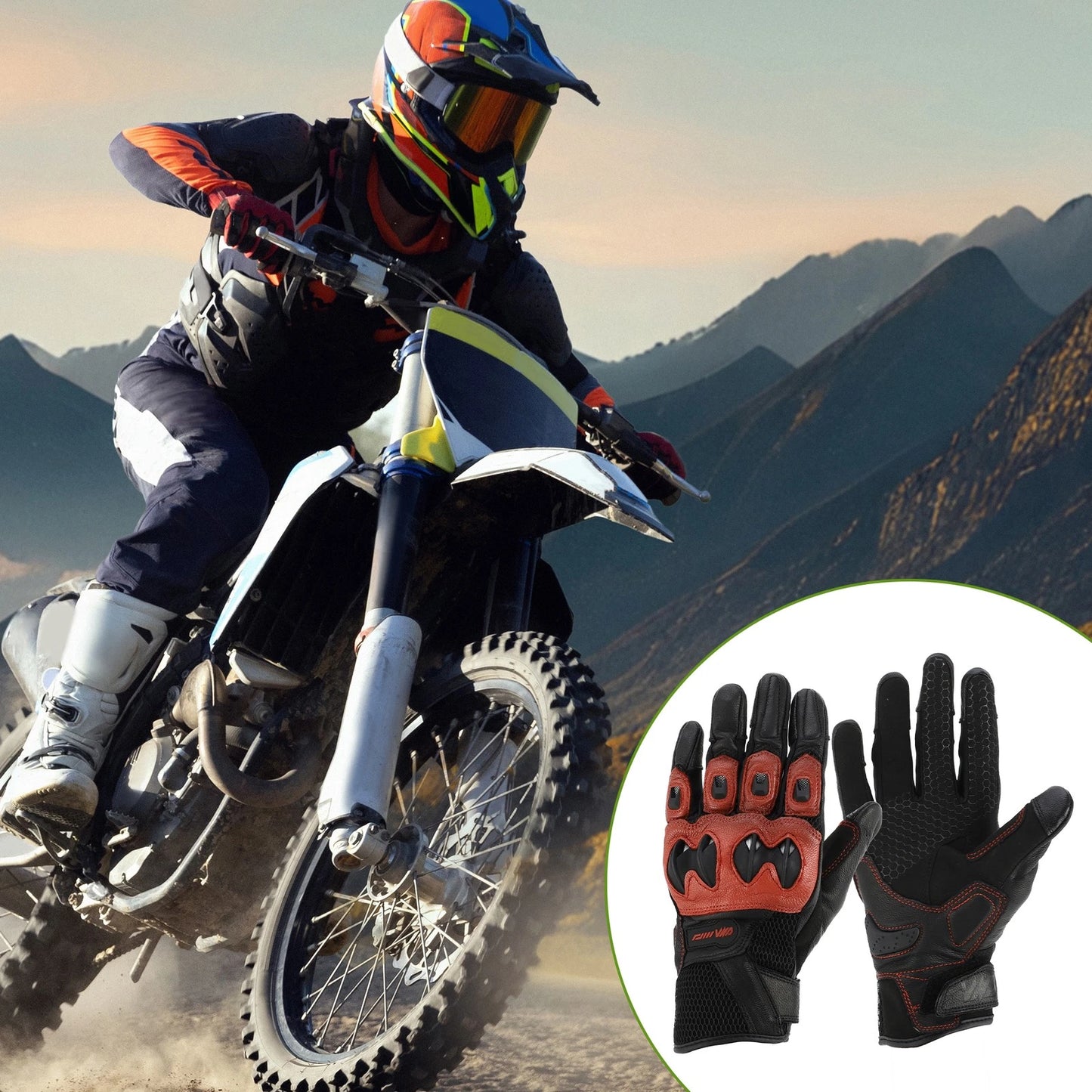 S / 1 Pair / Goatskin Motorcycle Gloves