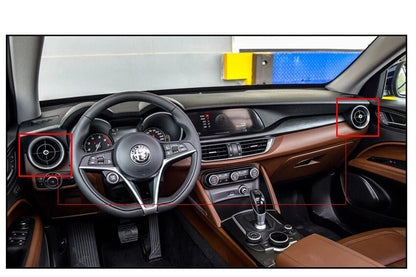 For 17-18 Alfa Romeo Stelvio Carbon Style Dashboard Air Outlet Vent Trim Cover